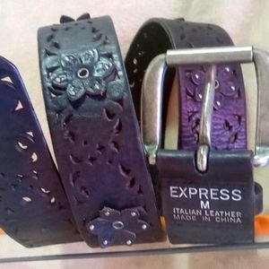 EXPRESS Women's Belt black leather sz M